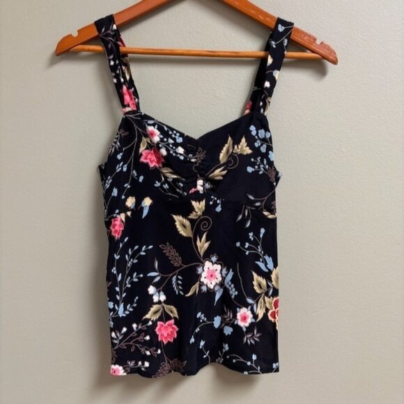 VTG Cinnamon Girl Y2K Babydoll Top Size XXS Dark Floral Hawaii 90s Boho Fairy - Picture 1 of 6